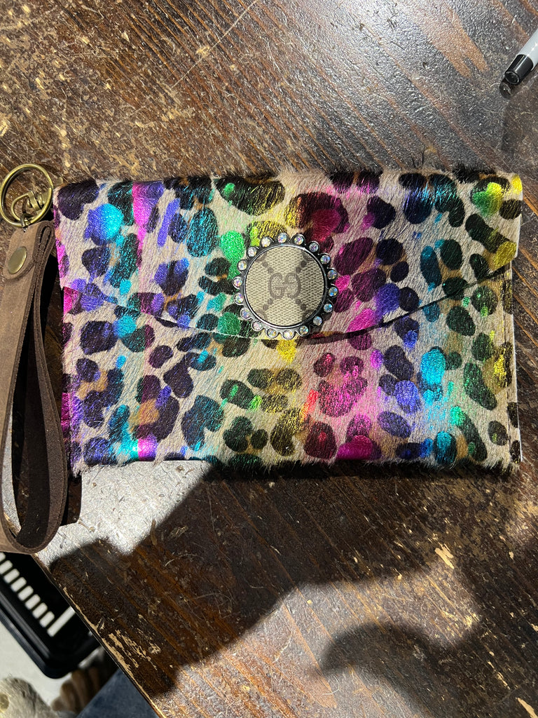 Metallic Multi Leo Hide & Lux Wallet/Wristlet