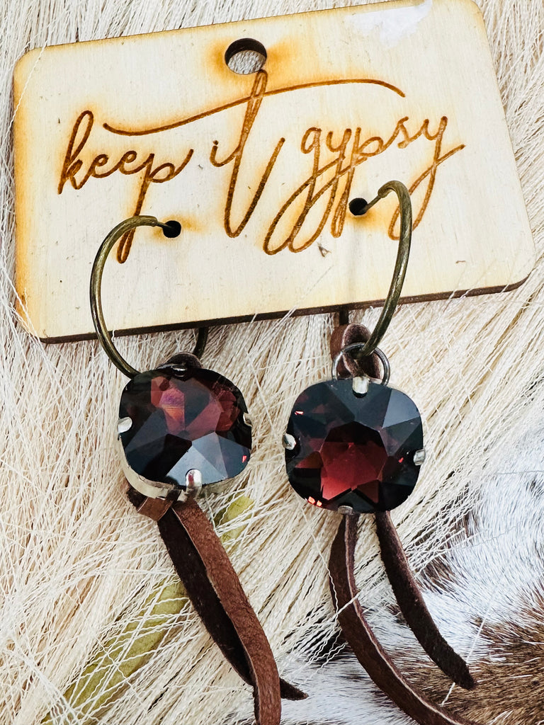 Upcycled Large Crystal Stud Teardrop Earrings by Keep It Gypsy