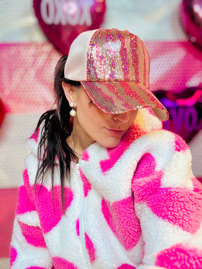 Tiger Babe Rose Sequin Hat