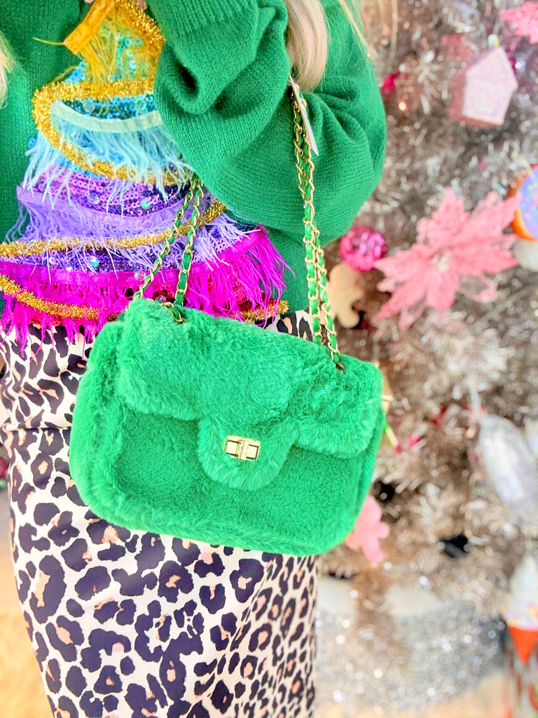 Cozy Chic Flap Shoulder Bag - GREEN