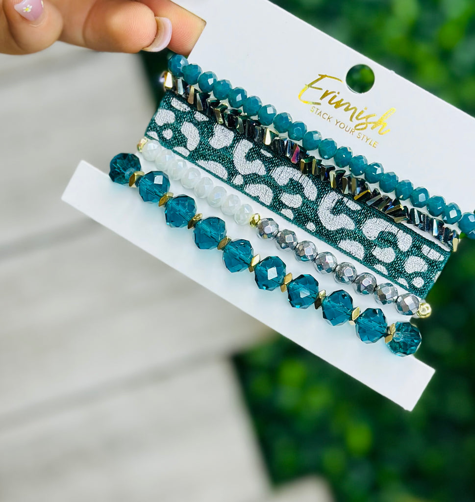 Emerald Leo Shimmer Bracelet Set