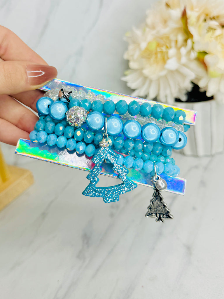 Turquoise Glam Tree Bracelet Set