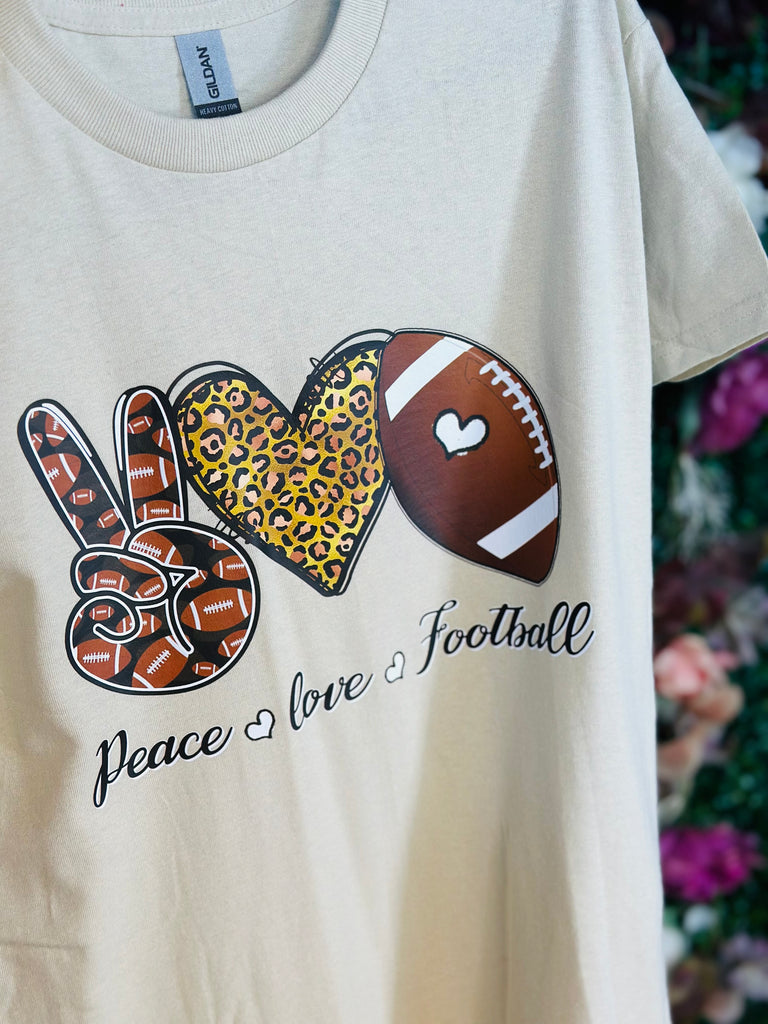 Peace, Love, & Football Sand Graphic Tee