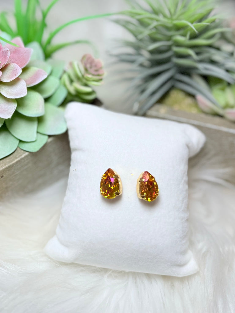 The Lumi Swarovski Studs - Autumn Leaf