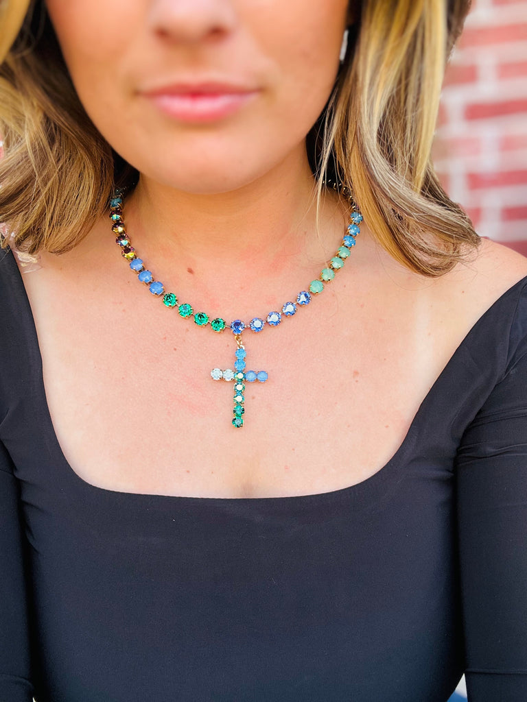 Mini Donatella Necklace in BLUE/GREEN!