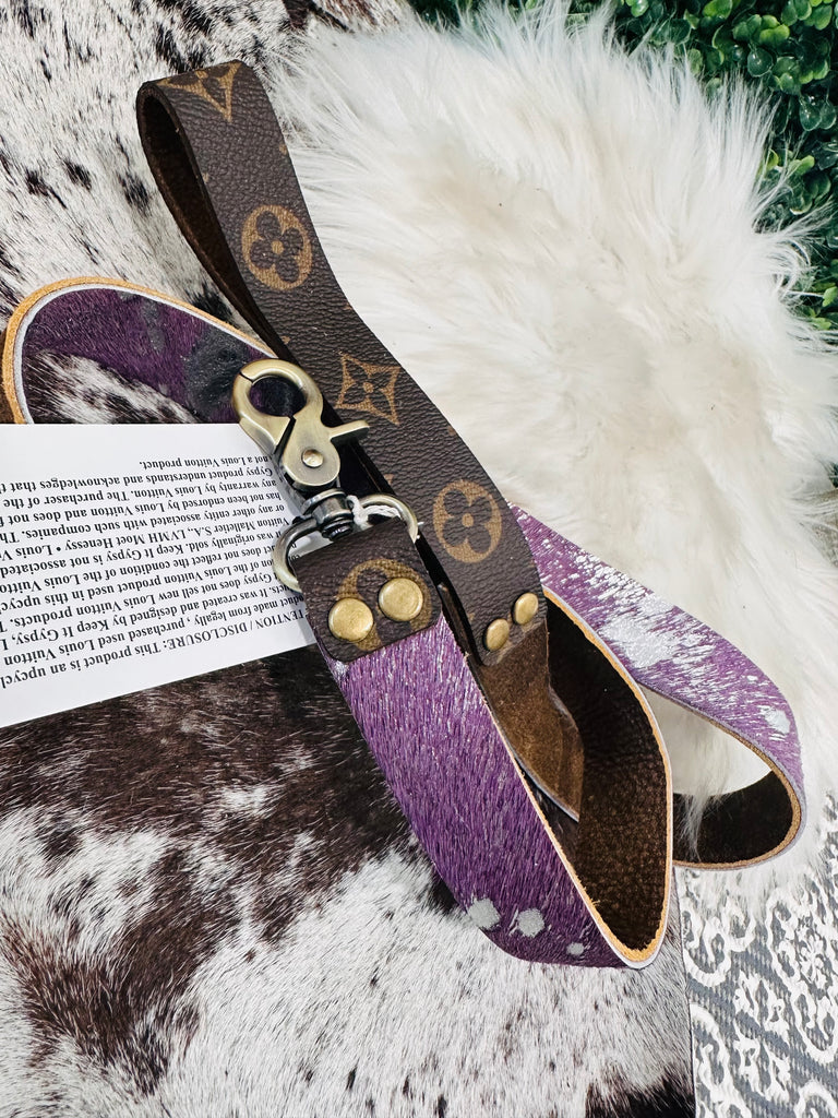 Purple Lux Leather & Hide Dog Leash