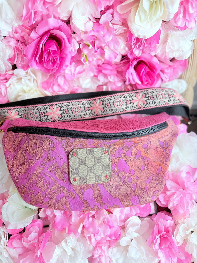 Pink Mixed Hide Large Leather Bumbag