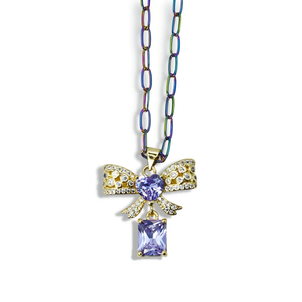 Dainty Dazzling Multi Bow Necklace