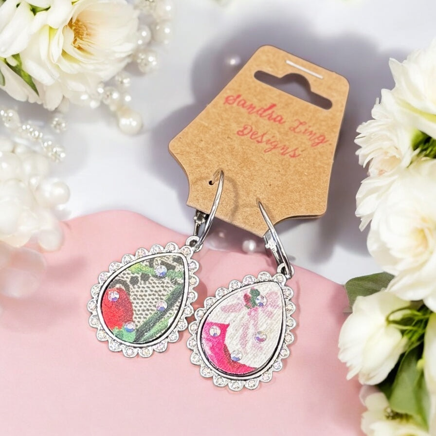 LIMITED EDITION- Lux Spring Bloom Bezel AB Earrings - Medium