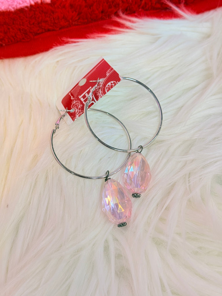 Blushing Shimmer Crystal Drop Earrings