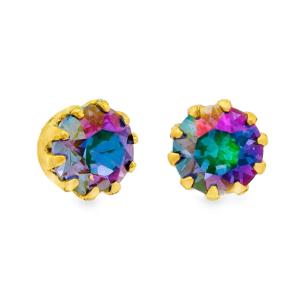 Mini Chrisley Swarovski Stud Earrings - Tanzanite Glimmer