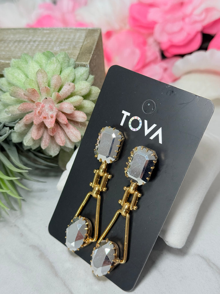 Elke Swarovski Earrings in Chrome