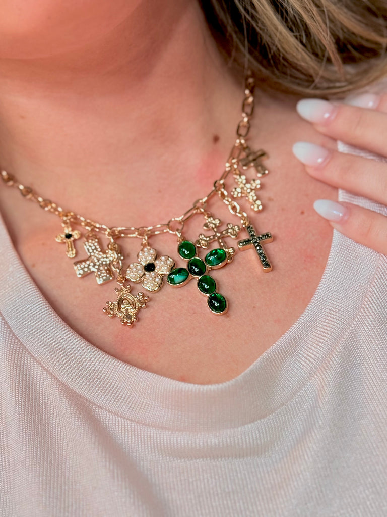 My Faithful Spring Emerald Charm Necklace