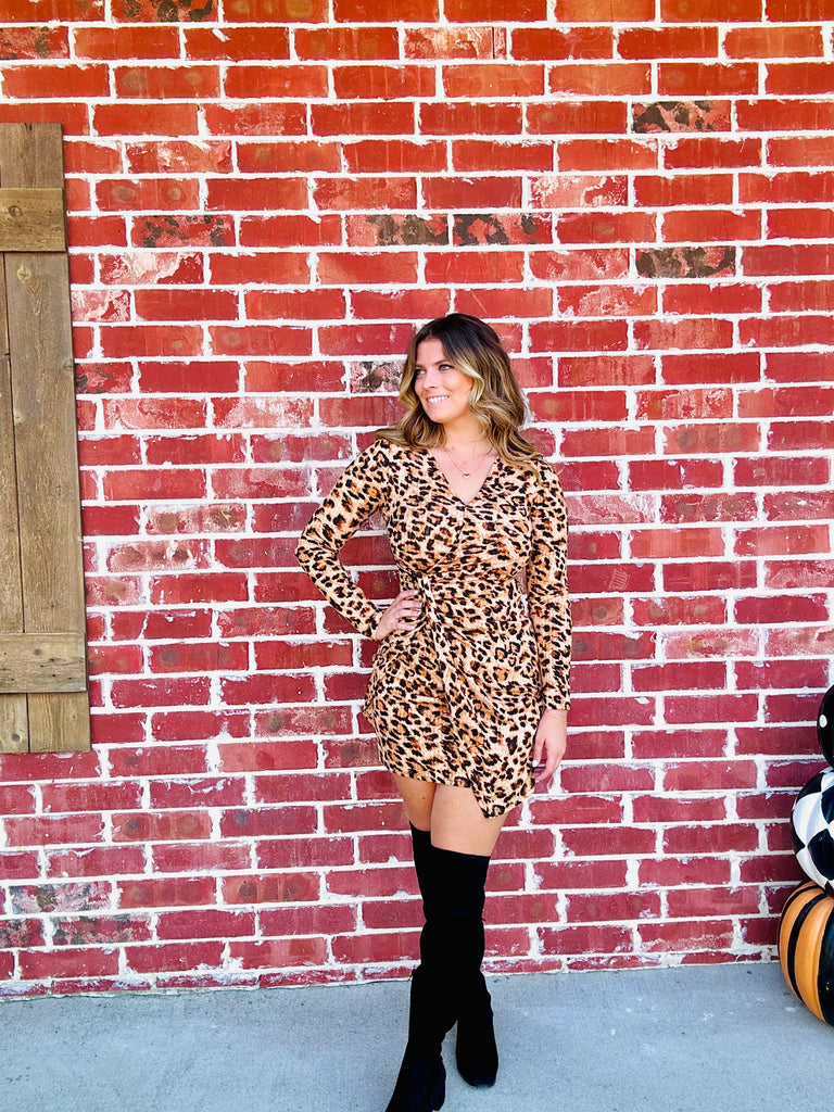 Fiery & Fierce Leopard Knotted Dress