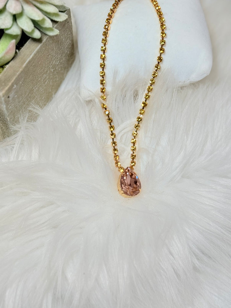 Milli Swarovski Crystal Necklace - Vintage Rose