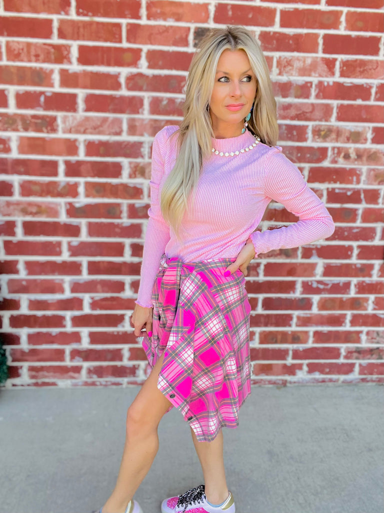 Sweet Pinks Magenta Plaid Shacket