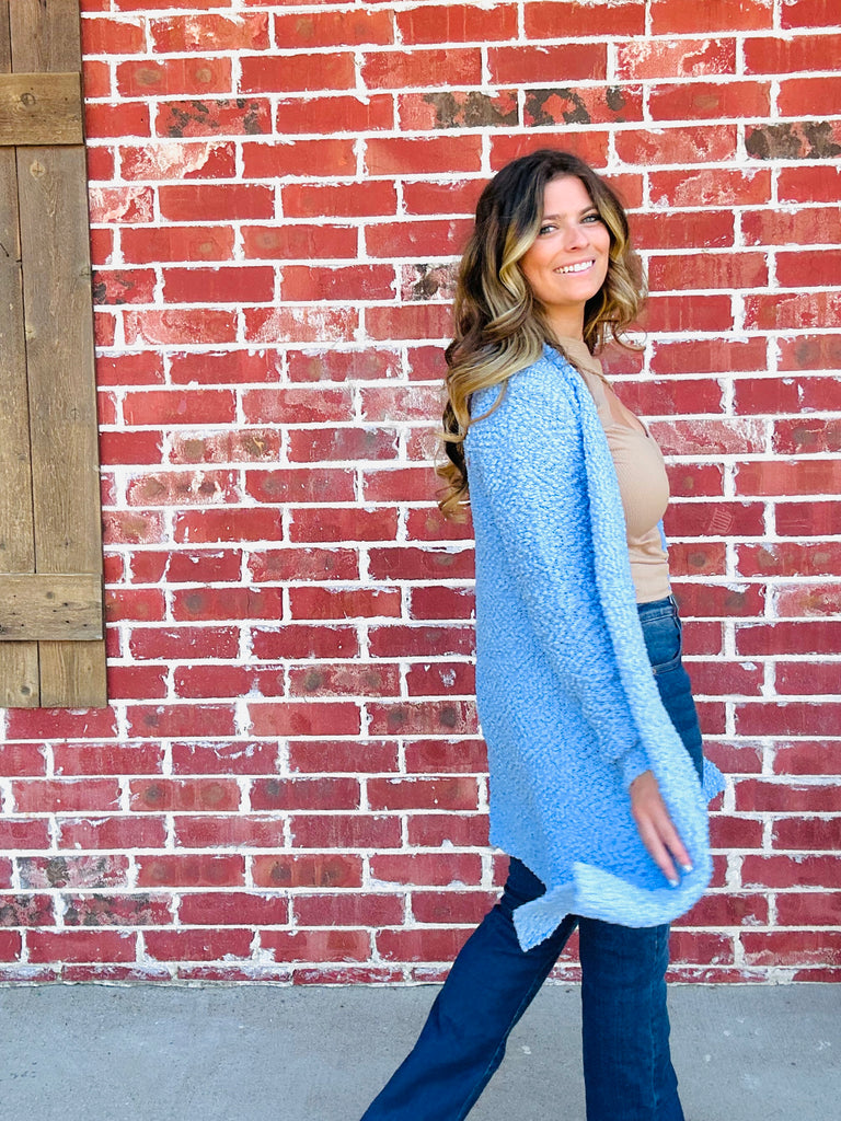 *Doorbuster!* Periwinkle Spring Blue What's Poppin Cozy Cardigans