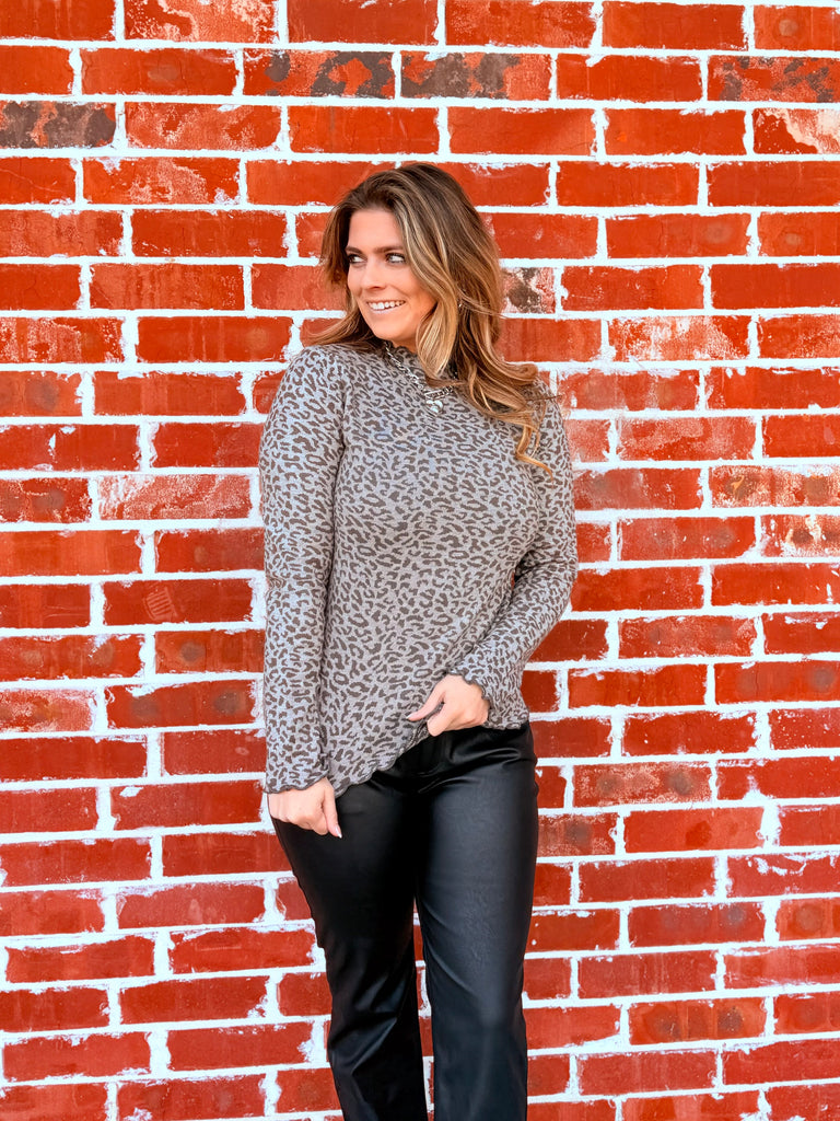 Ash Grey Safari Retreat Long Sleeve Top