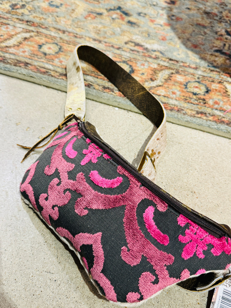 Paisley Pink Suede Vintage Leathers Bumbag