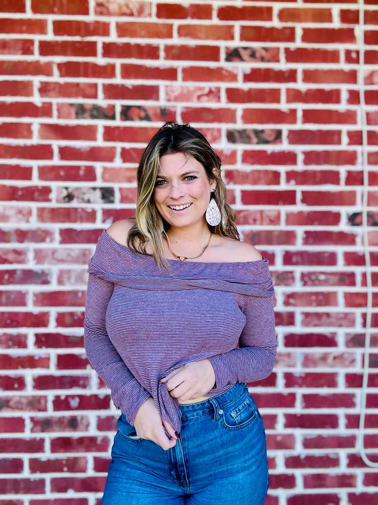 McKenzie Off-Shoulder Top - Mauve