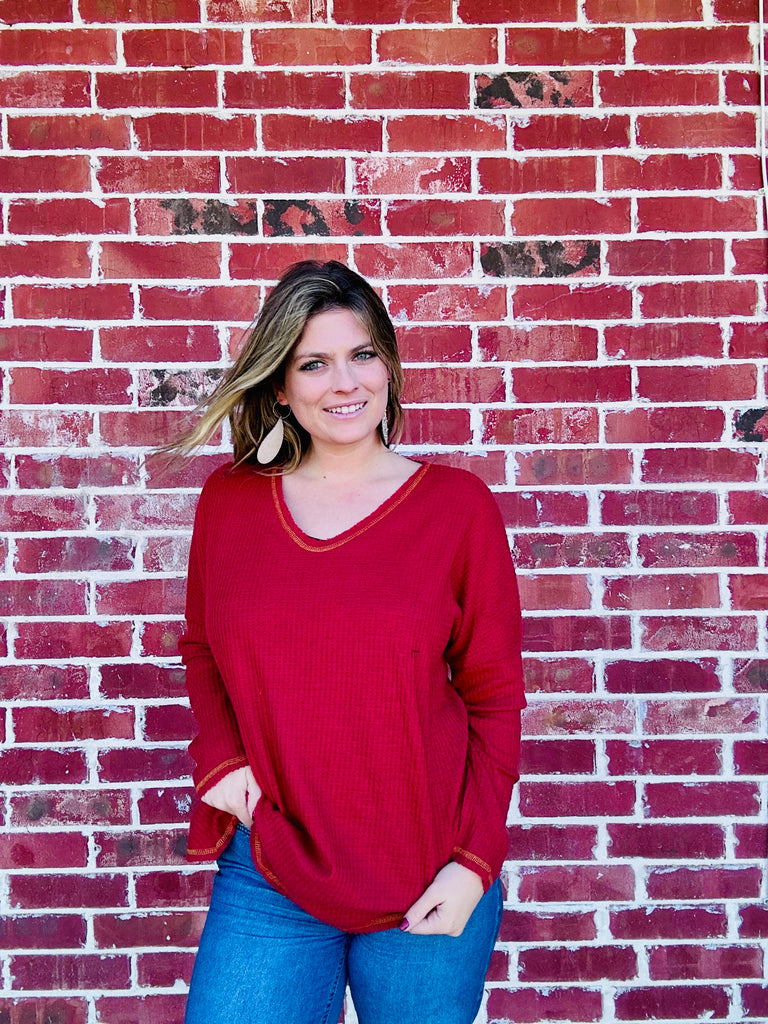 Auburn Autumn Waffle Knit Top