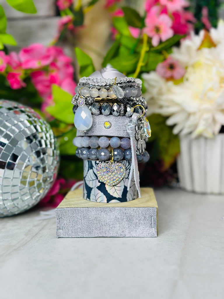 Silver Palms Shimmer & Charm Jumbo Stack