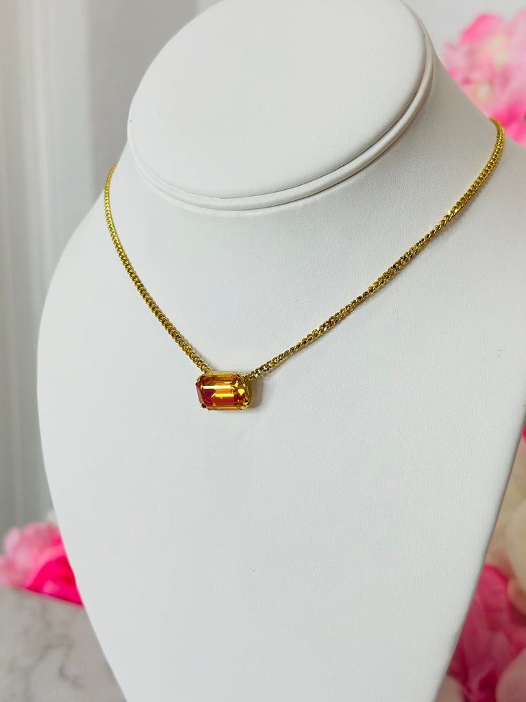 Rubin Swarovski Pendent Daily Necklace - Summer Blush