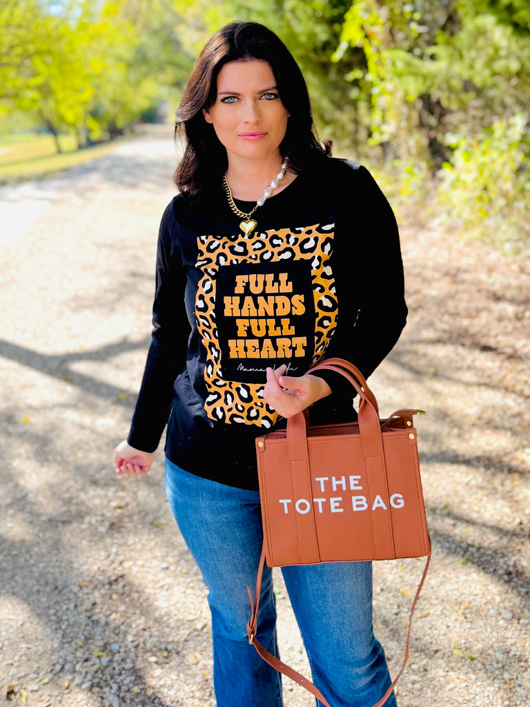 Full Hands Full Heart in Black Lightweight Longsleeve