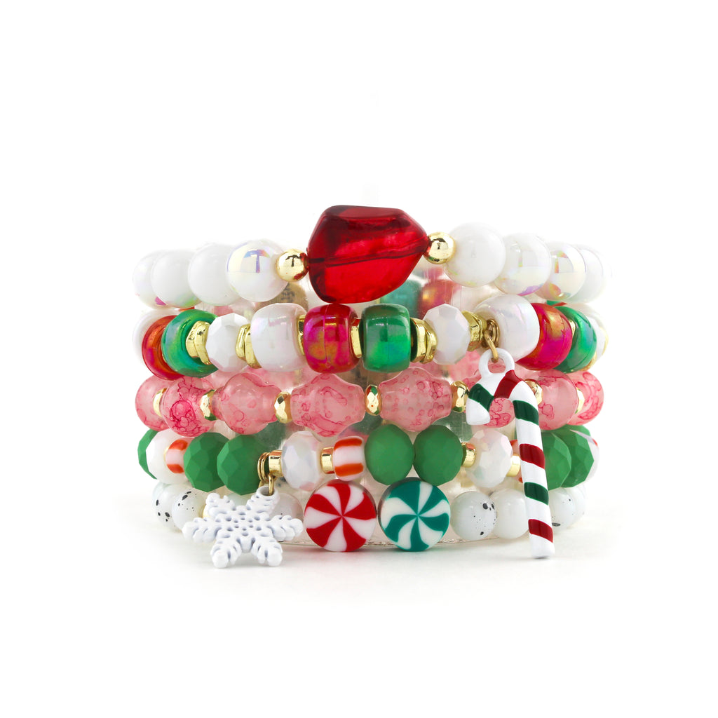 Candy Cane Bracelet Set