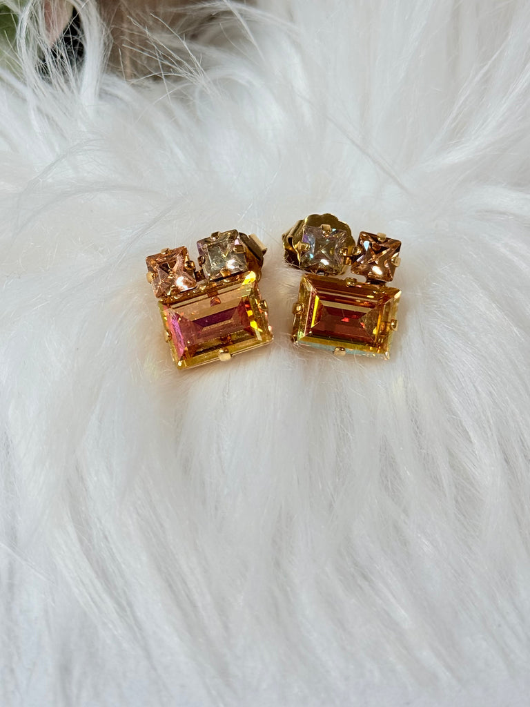 Caity Swarovski Studs in Summer Blush