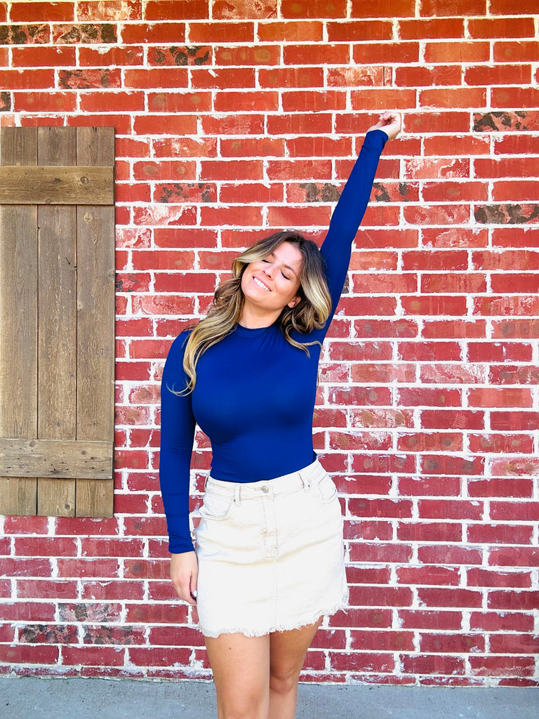 The Basic Bellwether Blue Crew neck bodysuit