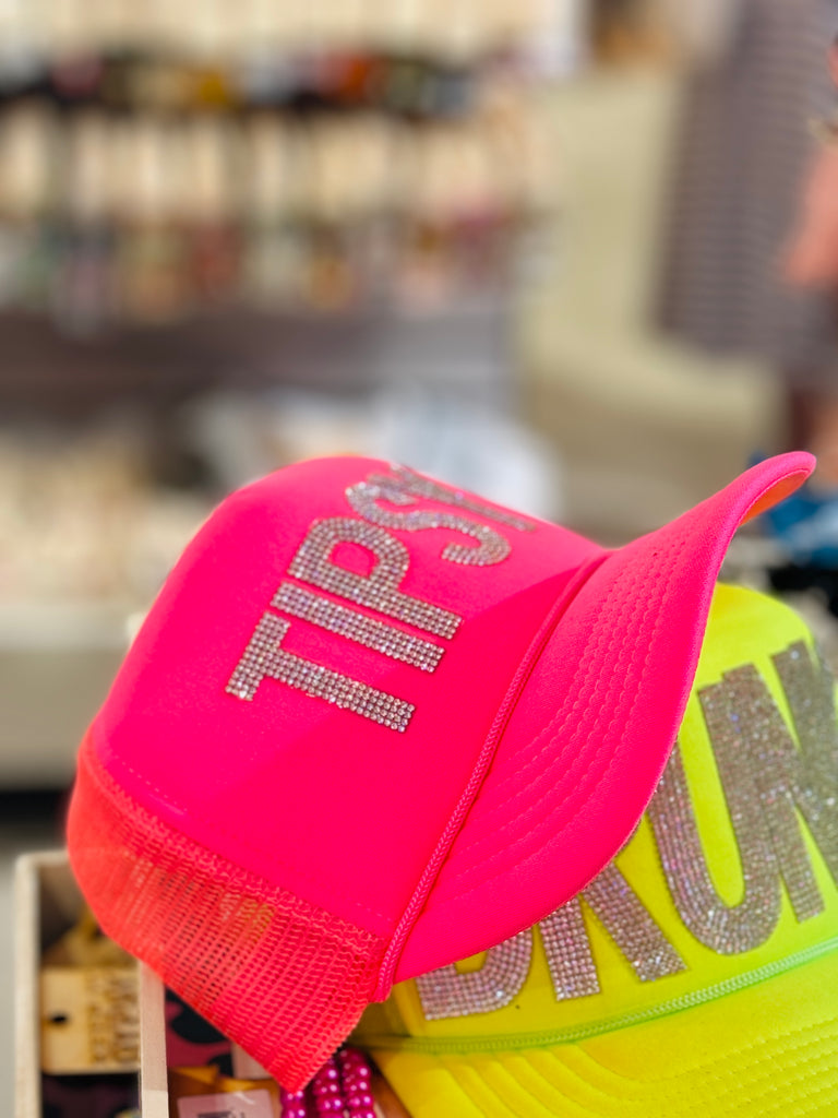 Rhinestone Drinkin' Neon Pink Hat