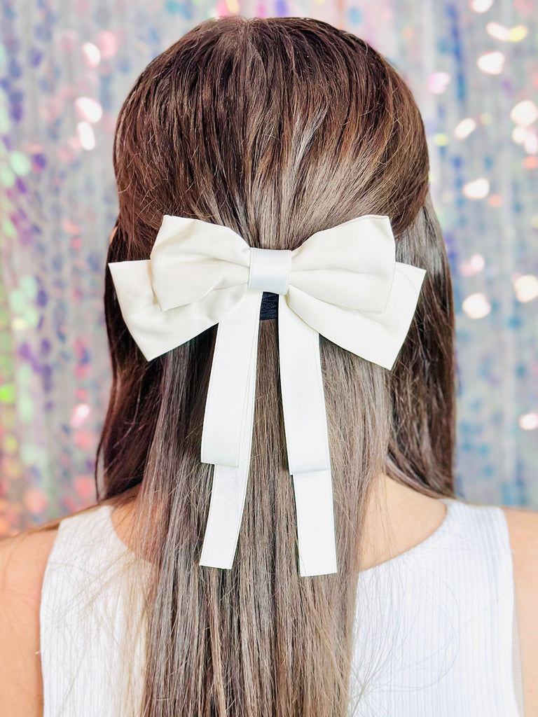Just Girly Thingz Bow Barrette Clip-Cream