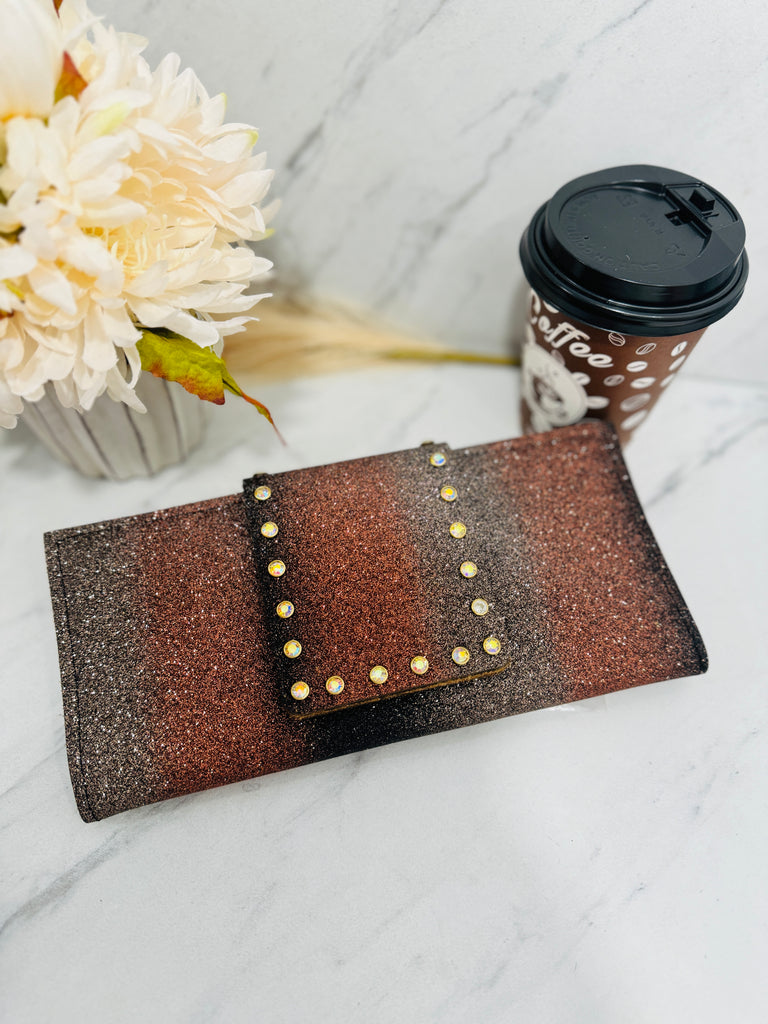 Fall Showers Matte Glitter AB Wallet Clutch