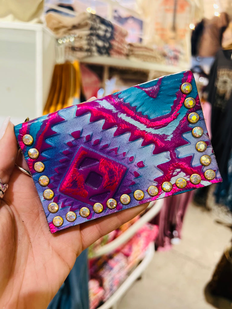 Aztec Leather Card Holder