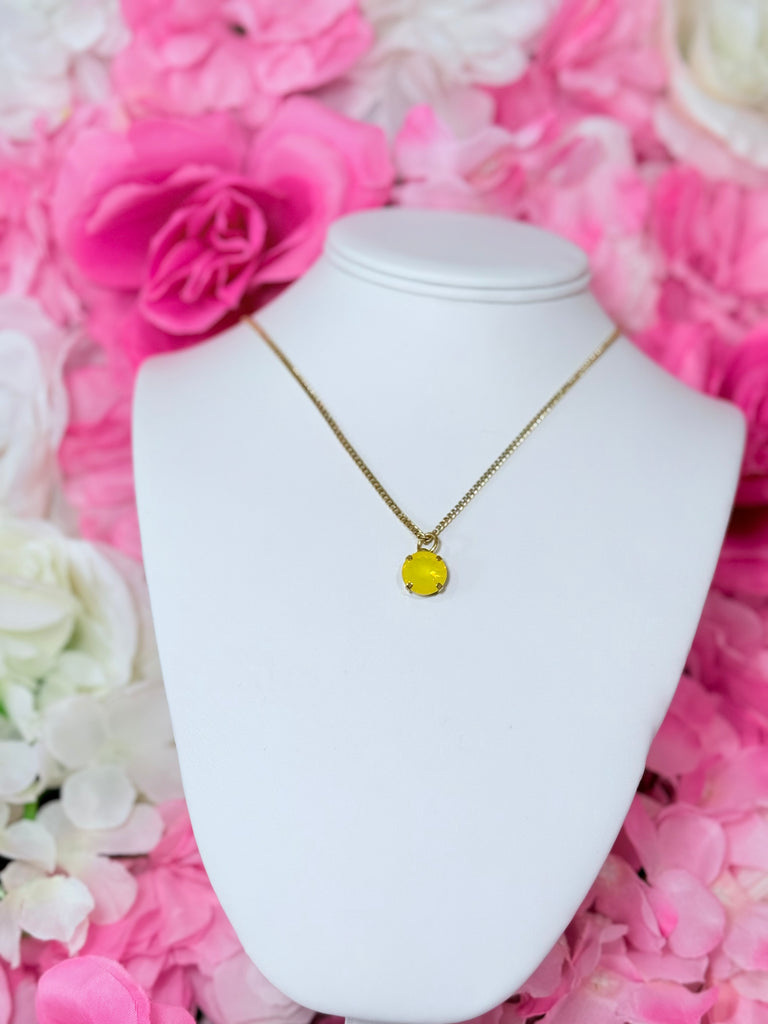 Talia Statement Swarovski Necklace - Yellow Opal