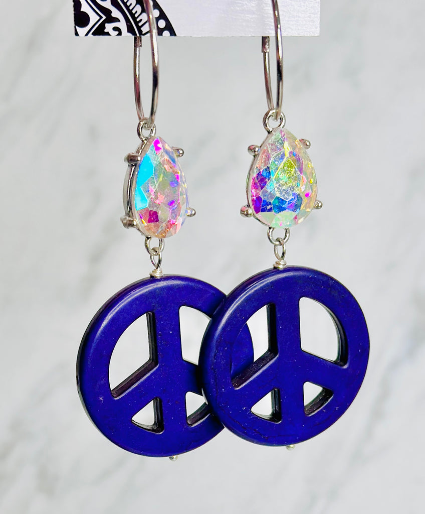 Peaceful Presence Crystal Earrings- Purple