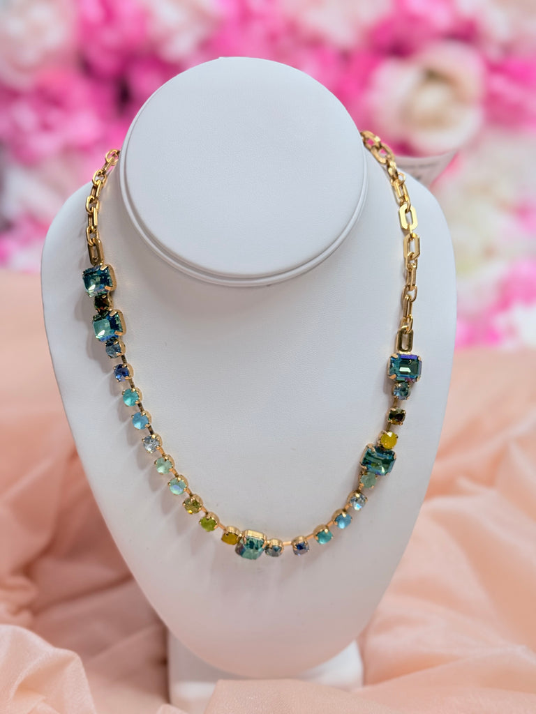 Aaryalynn Blue Green Swarovski Necklace