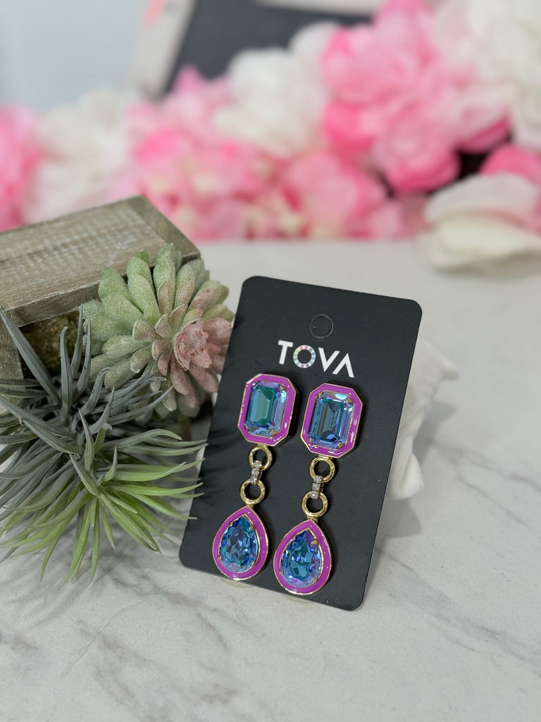 Dakota Swarovski Earrings in Purple