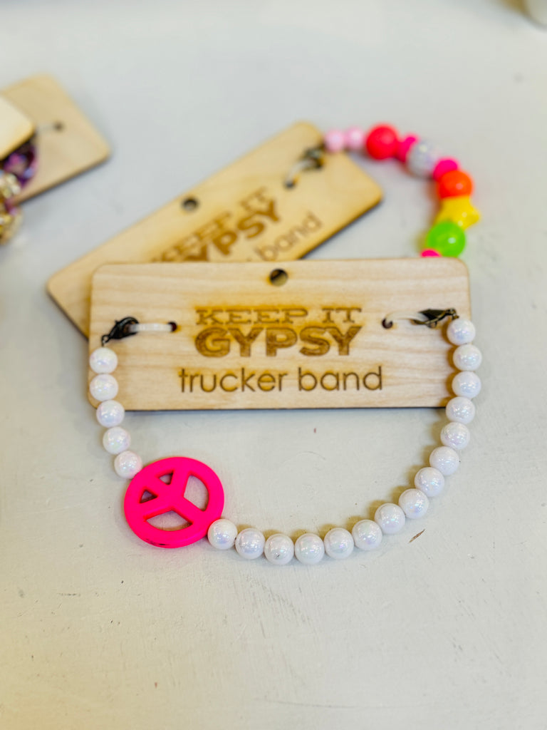 Pearly Beaded Peace Charm/Hat Band