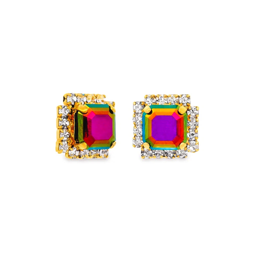 Ford Swarovski Stud Earrings - Jet Brandy