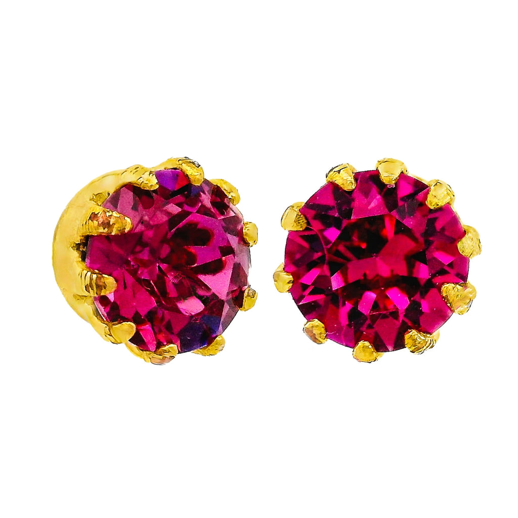 Mini Chrisley Swarovski Stud Earrings - Dark Rose