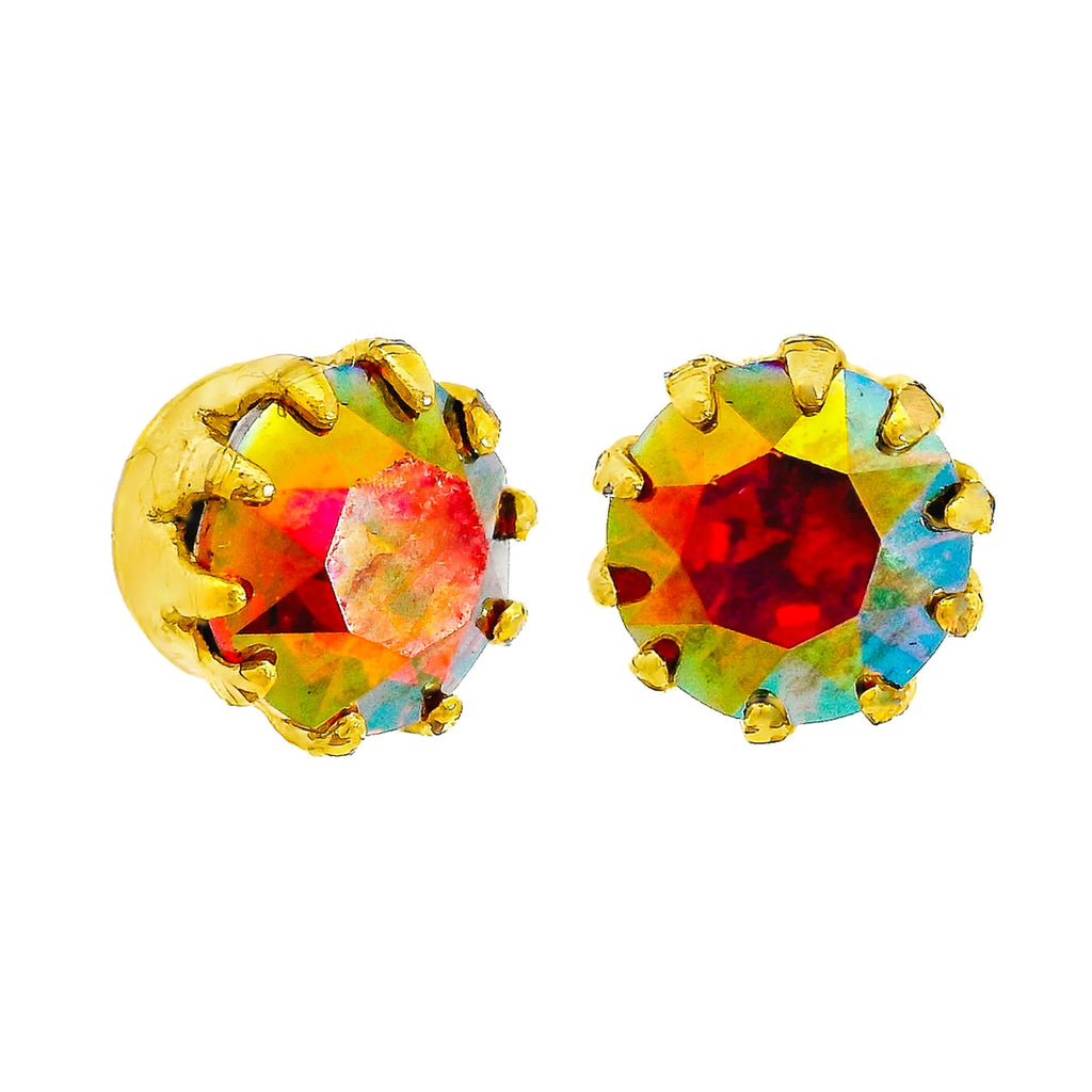 Mini Chrisley Swarovski Stud Earrings - Rose Brandy