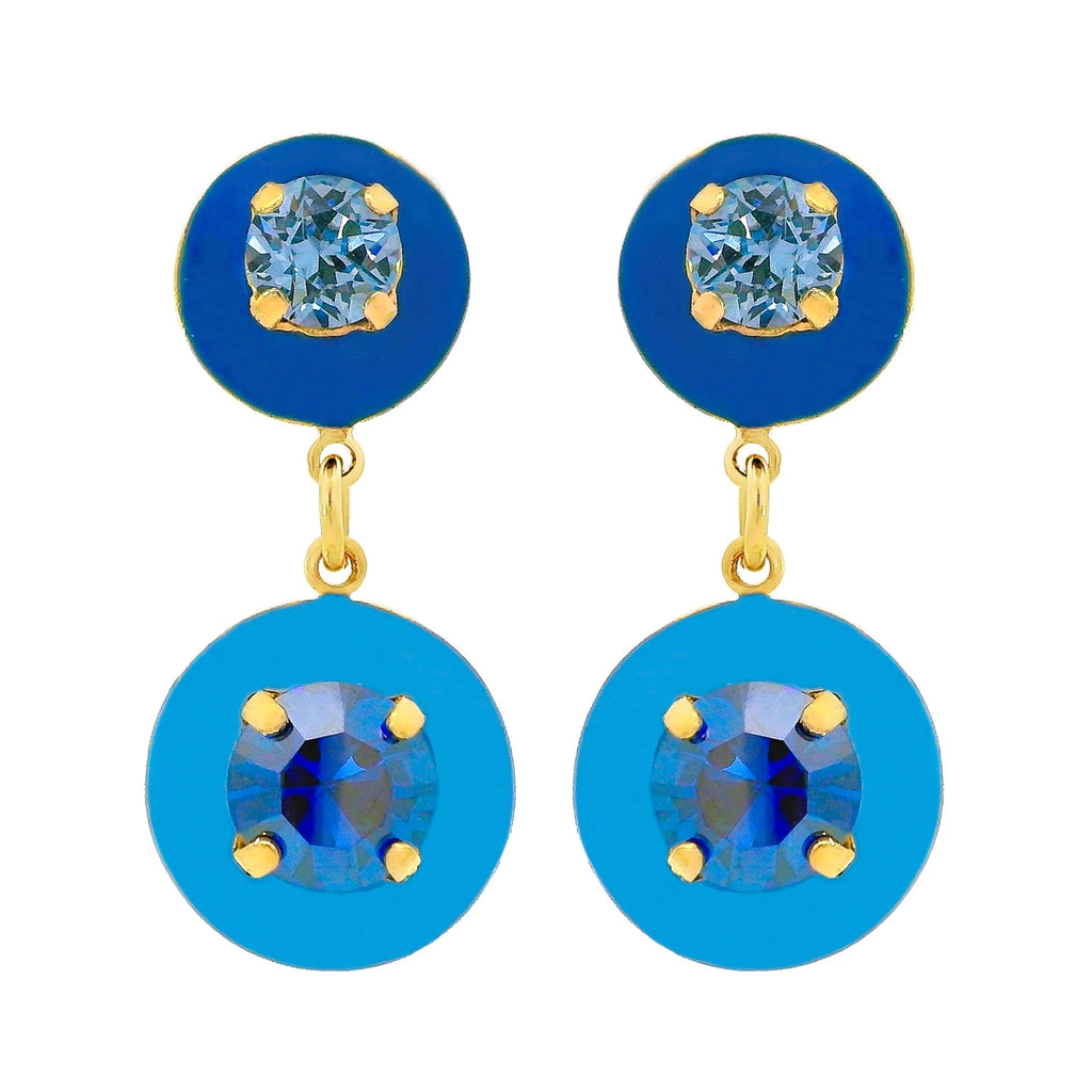 Janie Swarovski Earrings in Aqua/ Champagne