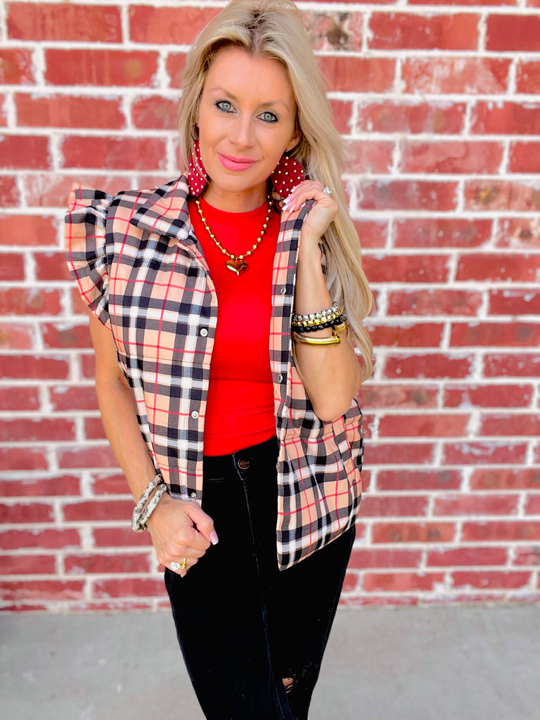 Nora Plaid Puffer Vest