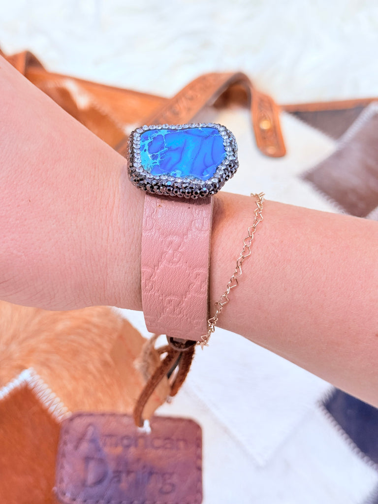 LIMITED EDITION- Pink Sienna Turquoise Stone Cuff