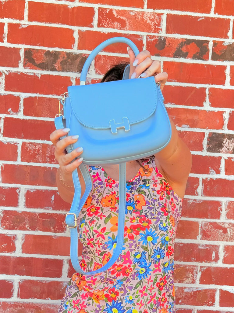 The Chico Smooth and Chic Satchel Handbag Purse in Blue