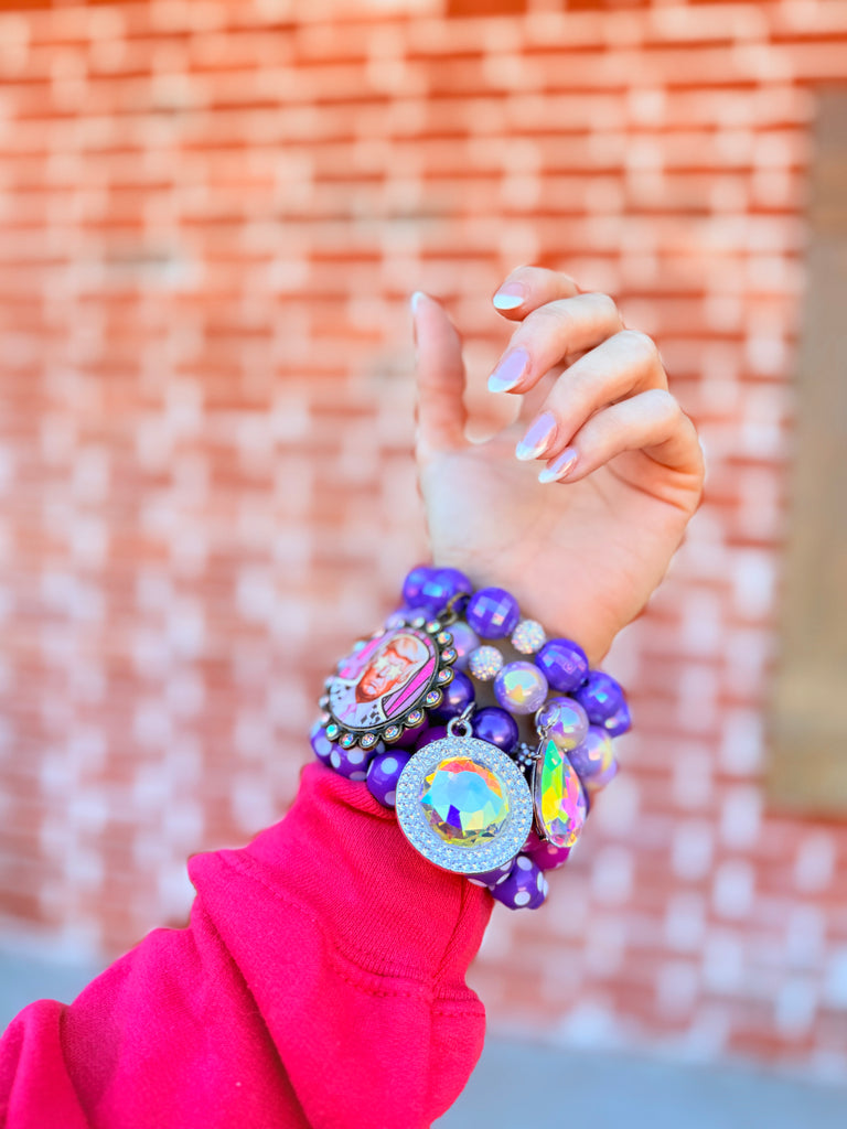 Purple Trump Daddy Embellished Bracelet