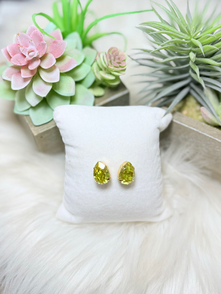 The Lumi Swarovski Studs - Lemon