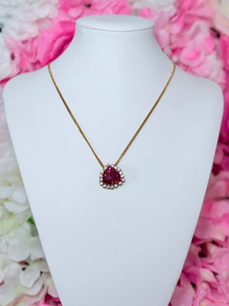 Gerda Pendent Fuchsia Swarovski Necklace